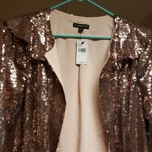 Rose gold sequin fitted jacket